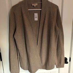 LOFT Tan Cardigan Sz L NWT